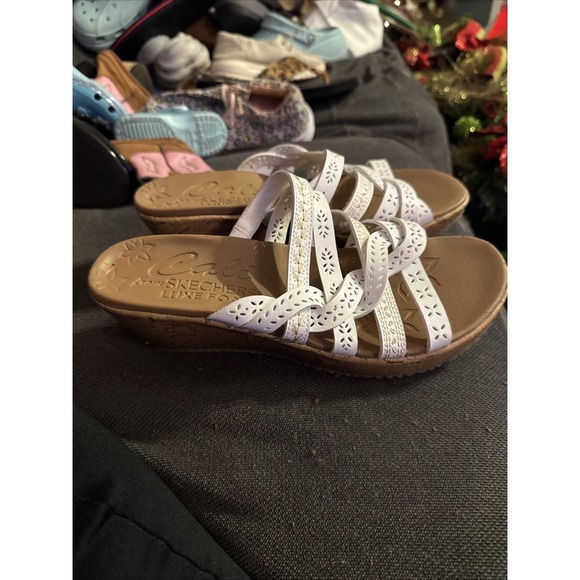 Skechers Women's Beverlee Strapped Sandals White Size 9 - Picture 2 of 12